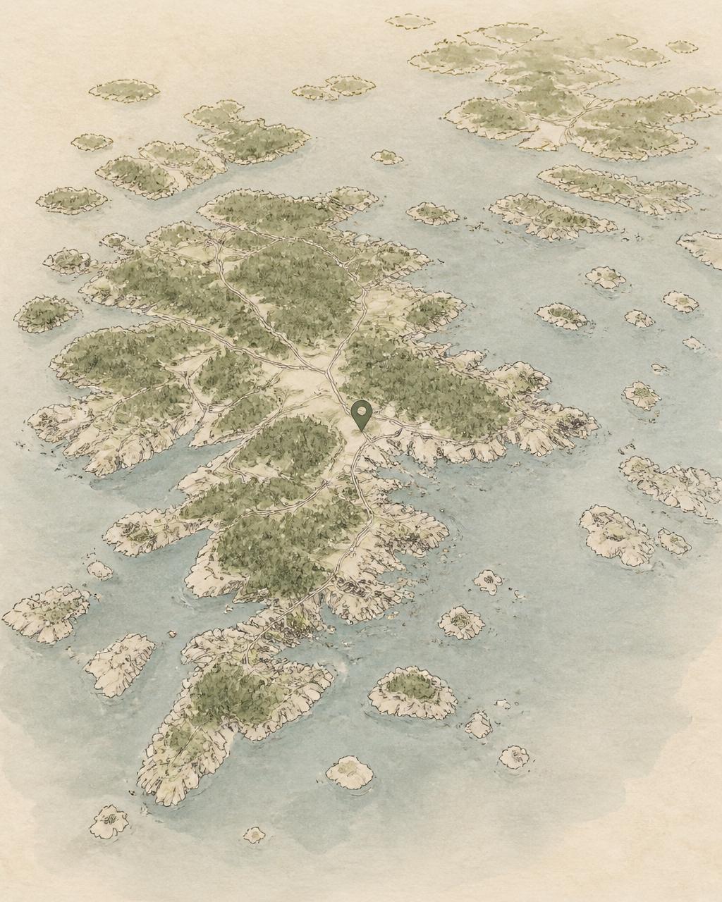 Map of Åva in the Åland archipelago